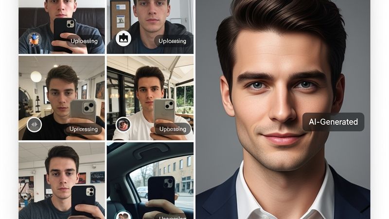 Yapay zeka fotoğraf oluşturma süreci gösterimi - Portrematik nasıl çalışır