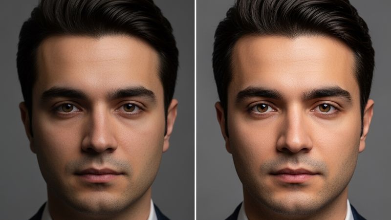 AI ışık ve kontrast optimizasyonu öncesi sonrası karşılaştırması