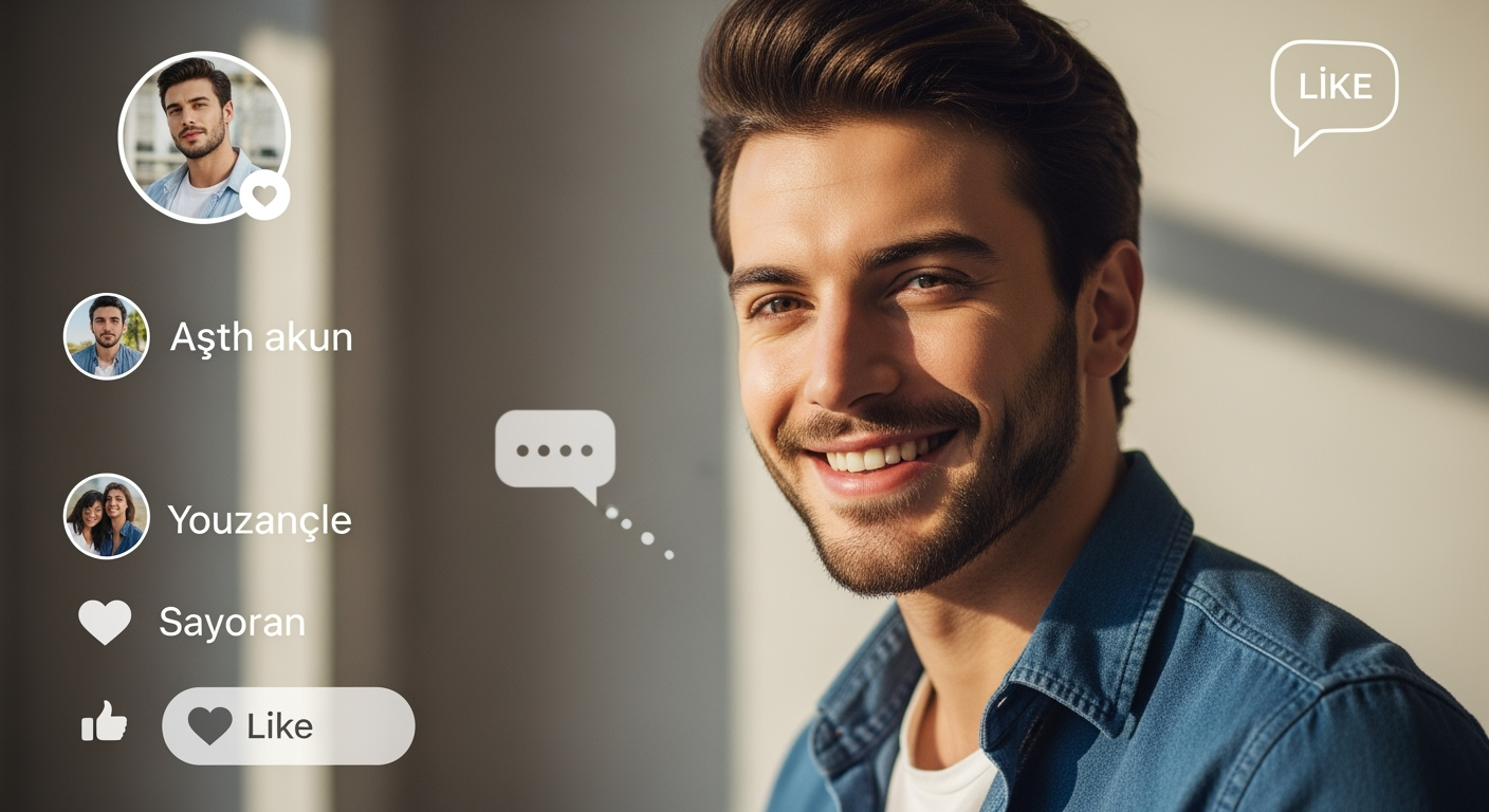 AI ile oluşturulan çekici dating profil fotoğrafı - Tinder ve dating uygulamaları için optimize edilmiş